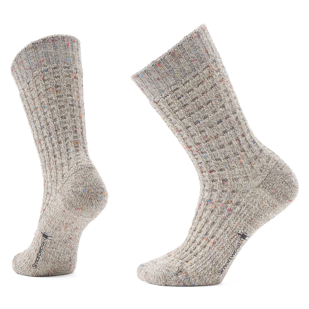 Smartwool - Unisex Everyday Cozy Waffle Cable Crew Sock - Taupe/Natural Marl