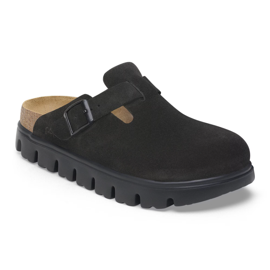 Birkenstock - Boston Chunky - Black Suede – Fourth Ave Footwear