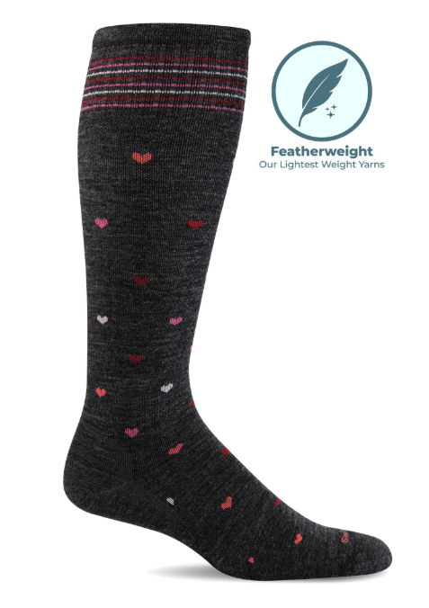 Sockwell - Women's Moderate Graduated Compression Socks - Wide Calf Fit - Full Heart