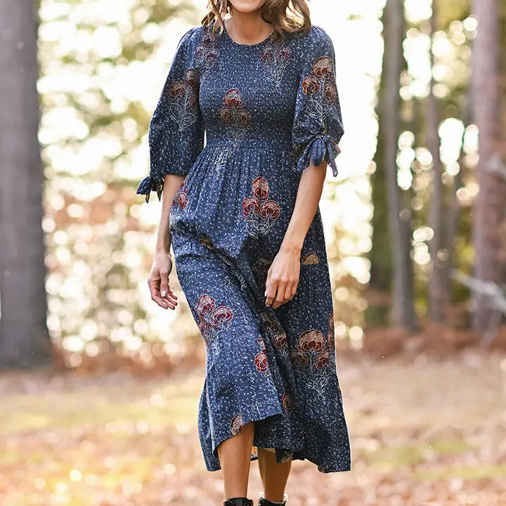 April Cornell - Anemone Smocked Dress - Indigo