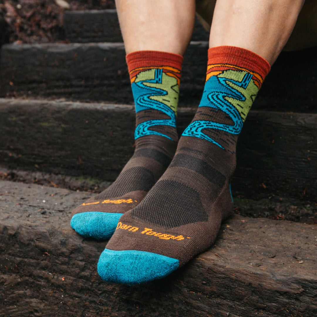 Darn Tough - 5020 Men's Chasing Waterfalls Micro Crew Lightweight Hiking Socks - Earth