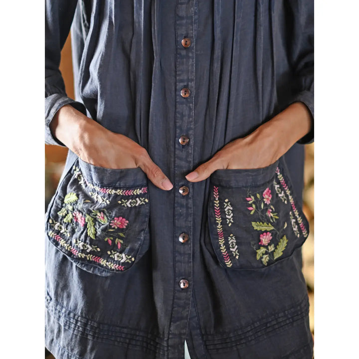 April Cornell - Sunwashed Artist Smock - Charcoal