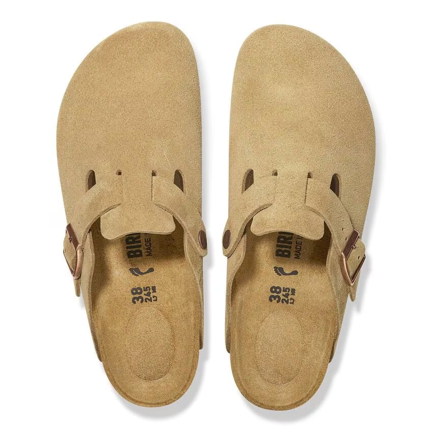 Birkenstock Boston Latte Cream Suede