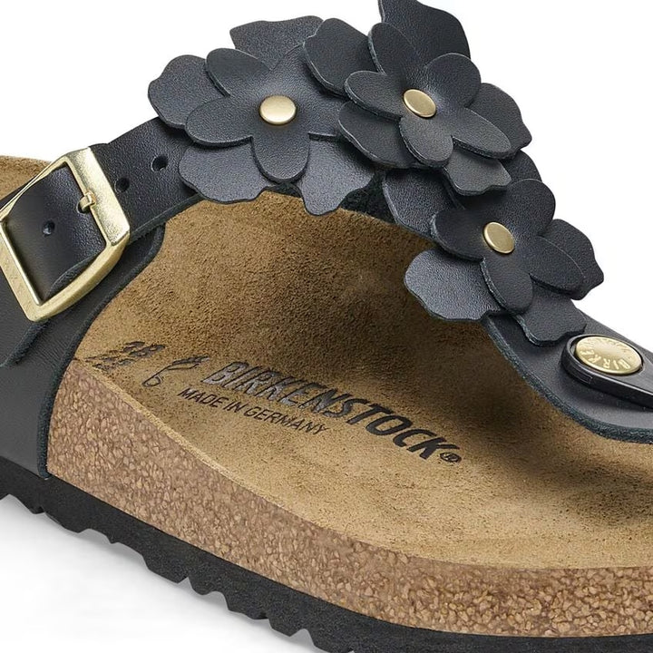 Birkenstock - Gizeh Flowers - Black Leather