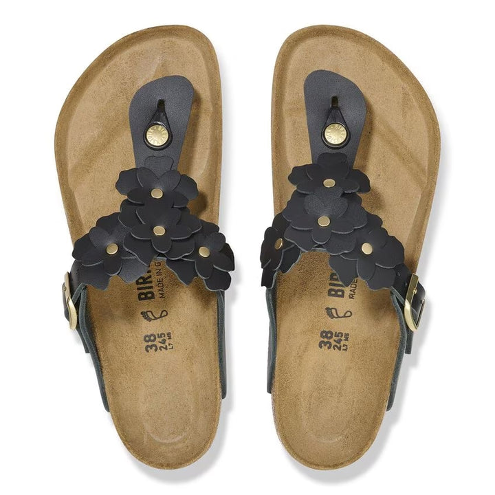 Birkenstock - Gizeh Flowers - Black Leather