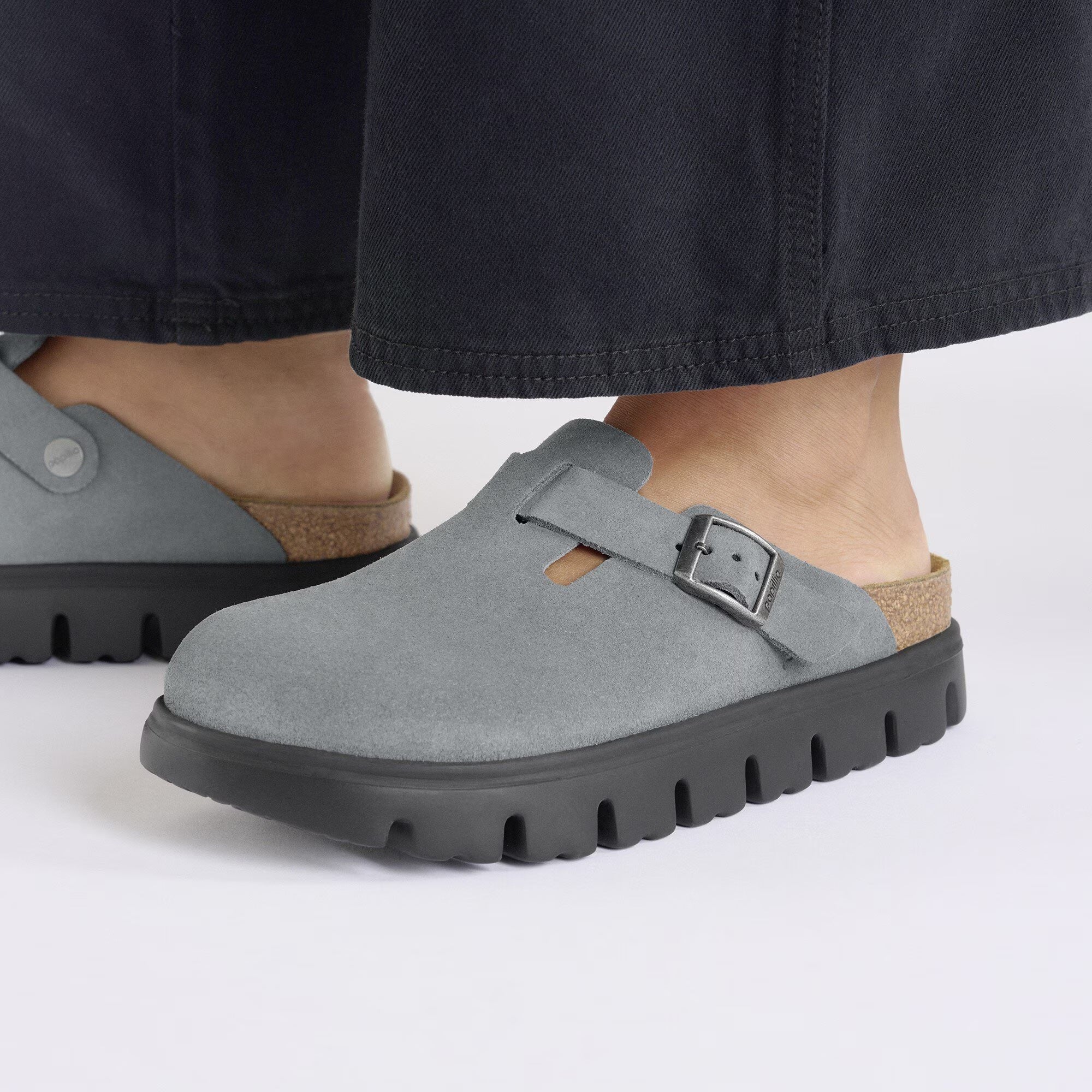 Birkenstock - Boston Chunky - Basalt Grey Suede – Fourth Ave