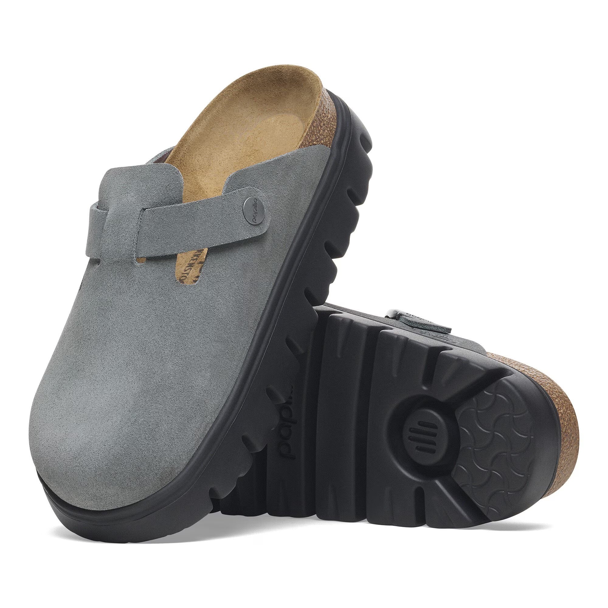 Birkenstock - Boston Chunky - Basalt Grey Suede – Fourth Ave