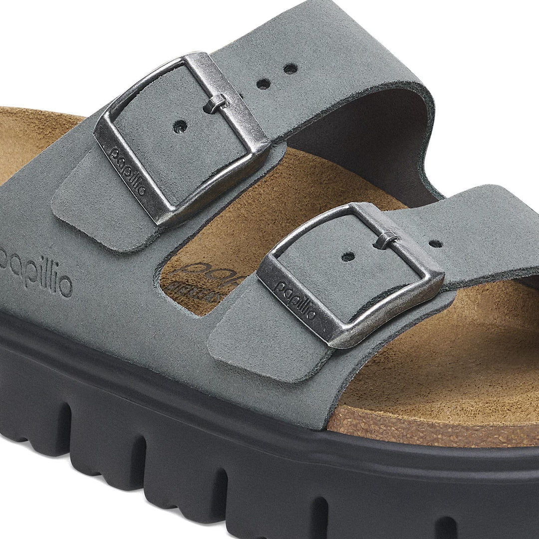 Birkenstock Papillio - Arizona Chunky - Basalt Gray Suede Leather