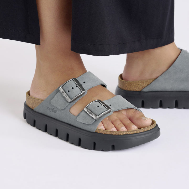 Birkenstock Papillio - Arizona Chunky - Basalt Gray Suede Leather