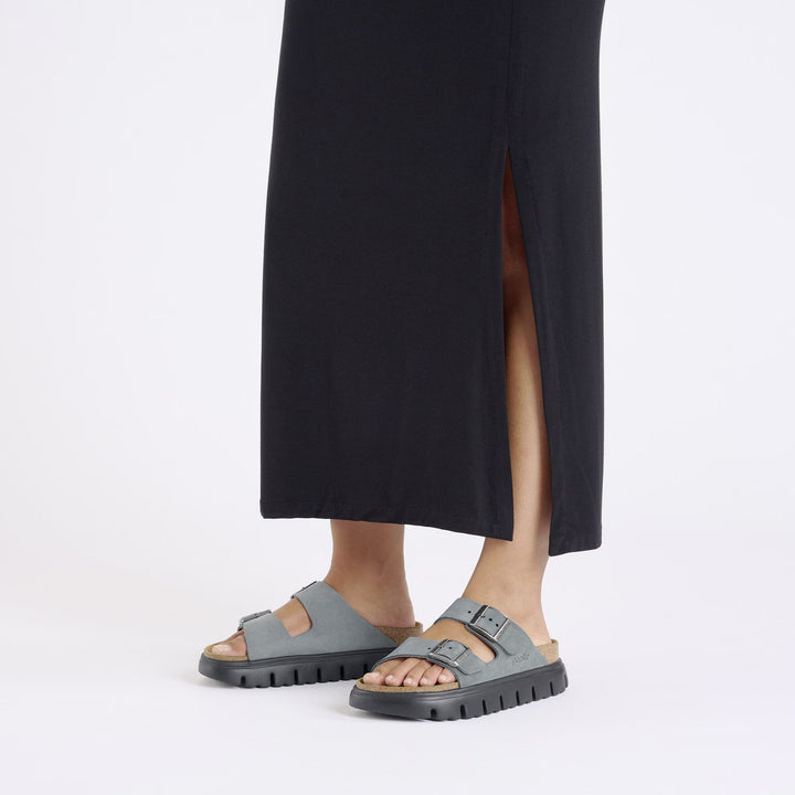 Birkenstock Papillio - Arizona Chunky - Basalt Gray Suede Leather