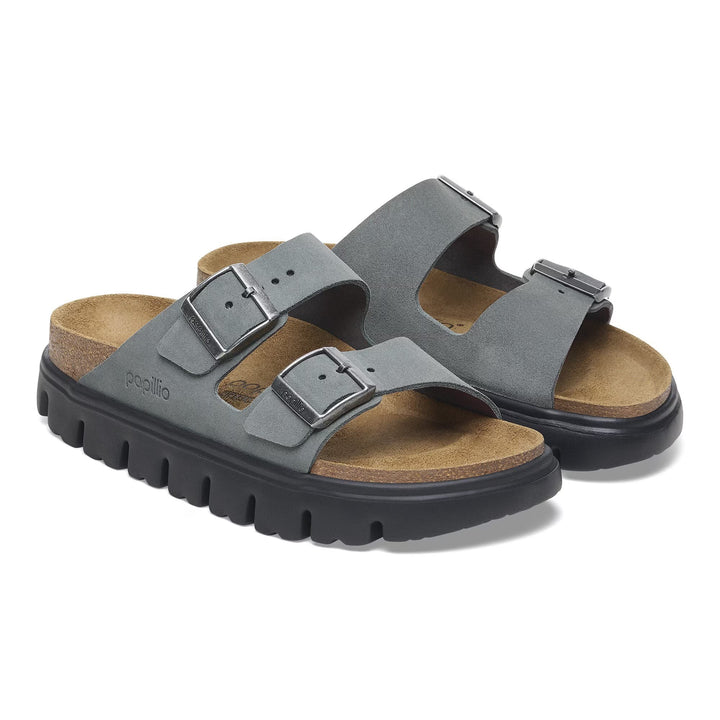 Birkenstock Papillio - Arizona Chunky - Basalt Gray Suede Leather