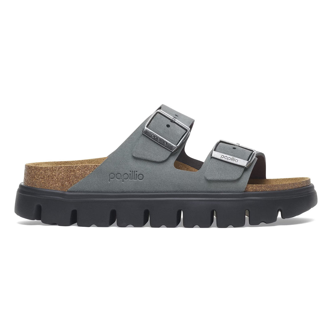 Birkenstock Papillio - Arizona Chunky - Basalt Gray Suede Leather