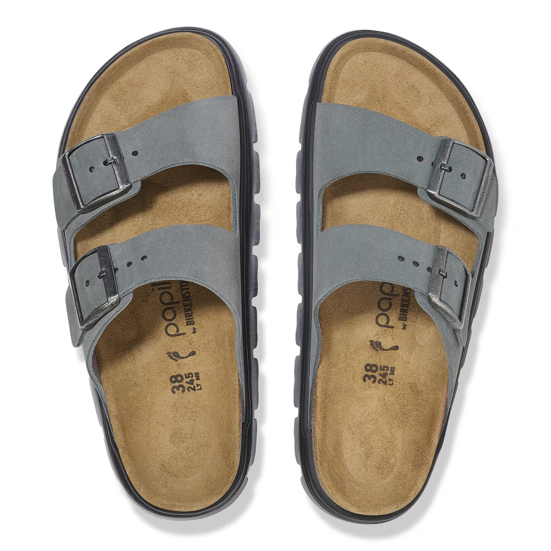 Birkenstock Papillio - Arizona Chunky - Basalt Gray Suede Leather