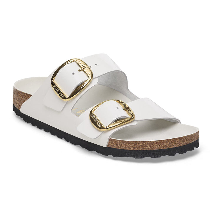 Birkenstock - Arizona Hammered Big Buckle - High-Shine Antique White Patent Leather