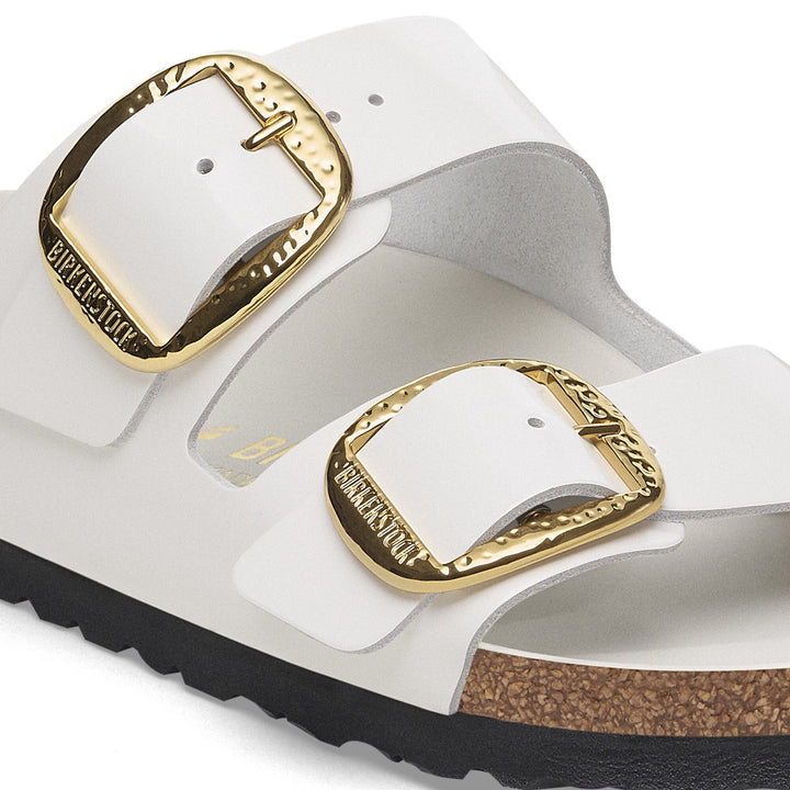 Birkenstock - Arizona Hammered Big Buckle - High-Shine Antique White Patent Leather