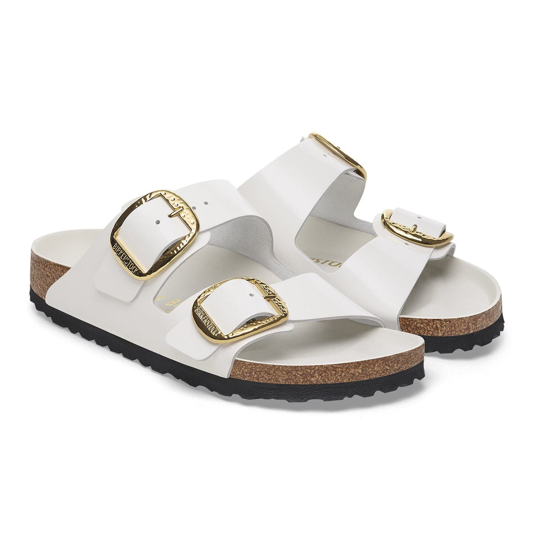 Birkenstock - Arizona Hammered Big Buckle - High-Shine Antique White Patent Leather