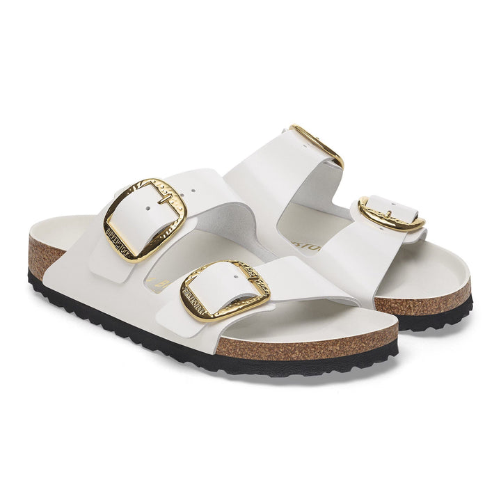 Birkenstock - Arizona Hammered Big Buckle - High-Shine Antique White Patent Leather
