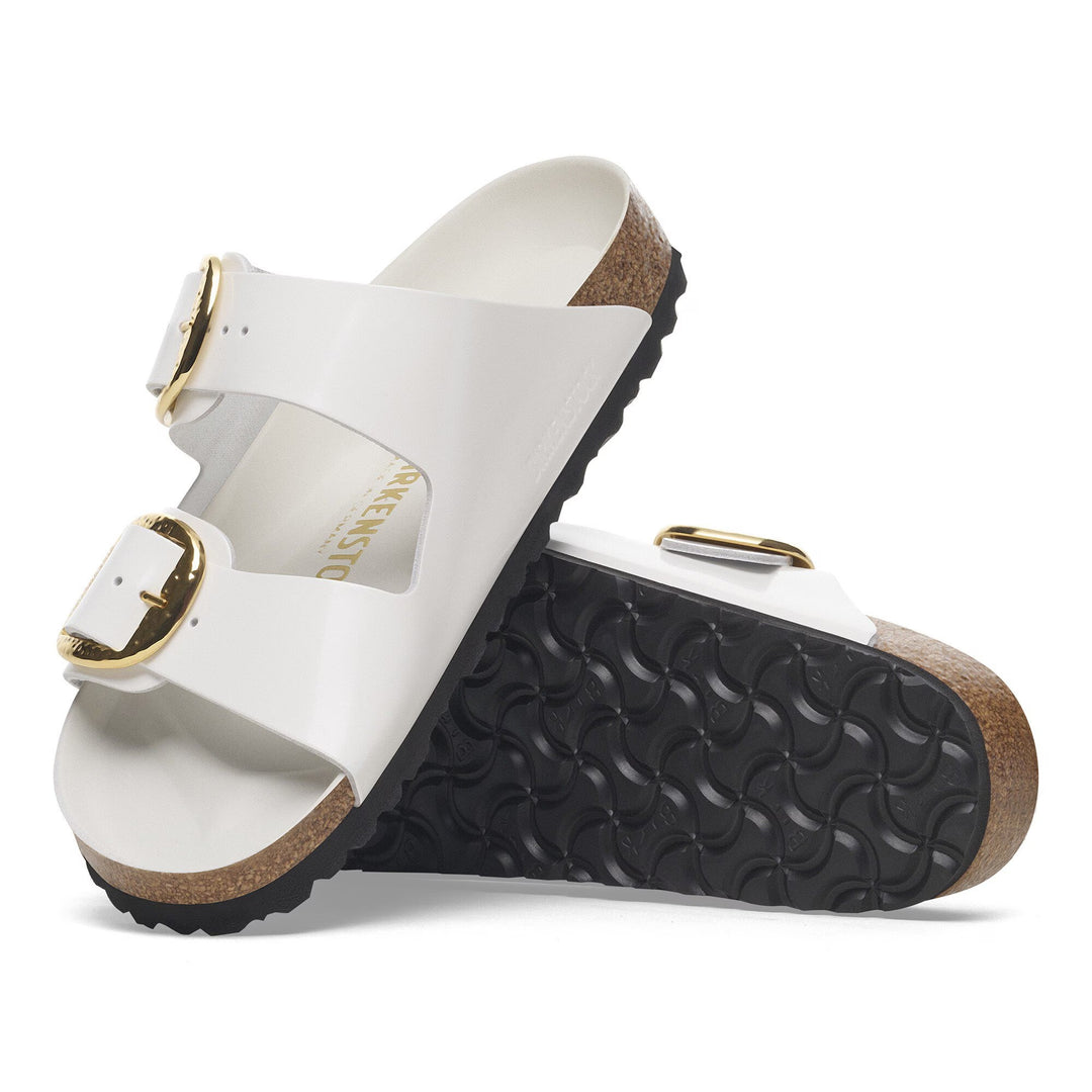 Birkenstock - Arizona Hammered Big Buckle - High-Shine Antique White Patent Leather