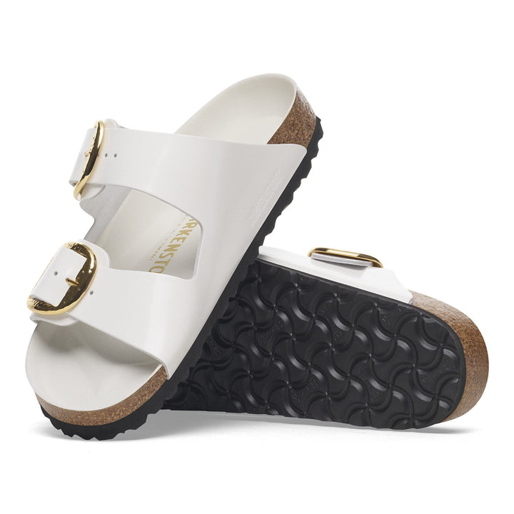 Birkenstock - Arizona Hammered Big Buckle - High-Shine Antique White Patent Leather