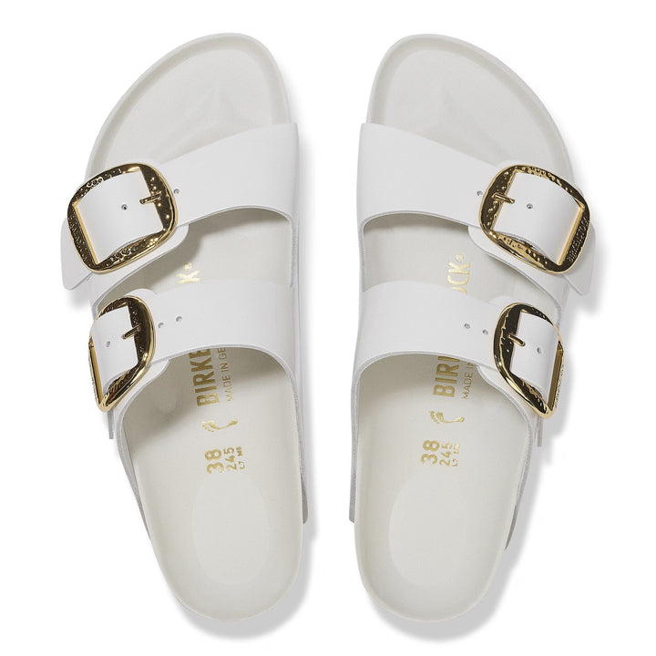 Birkenstock - Arizona Hammered Big Buckle - High-Shine Antique White Patent Leather