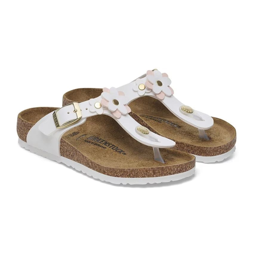 Birkenstock - Gizeh Flowers Kids - White Biko-Flor