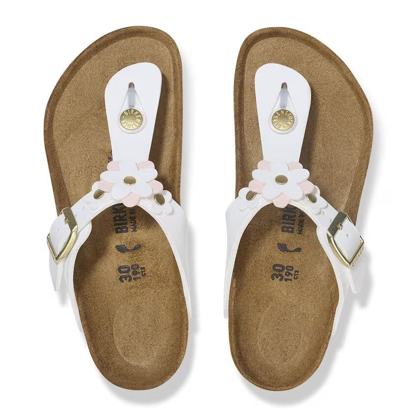 Birkenstock - Gizeh Flowers Kids - White Biko-Flor