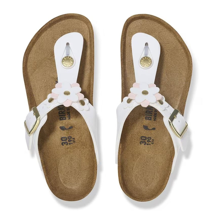 Birkenstock - Gizeh Flowers Kids - White Biko-Flor