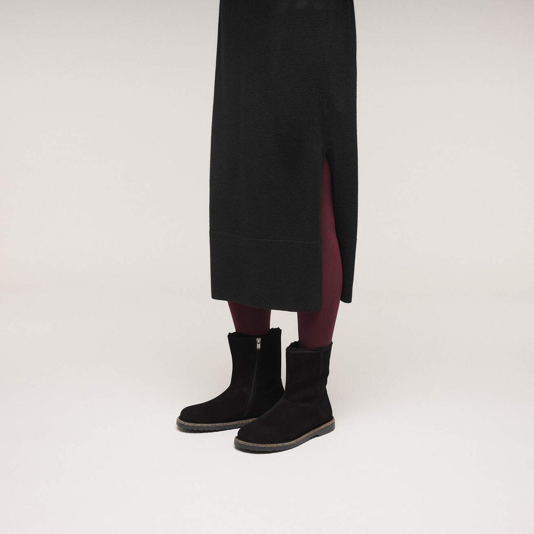 Birkenstock - Uppsala Zip Shearling - Black Suede Leather