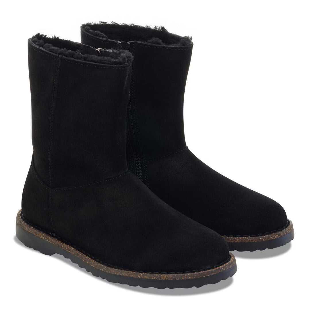 Birkenstock - Uppsala Zip Shearling - Black Suede Leather