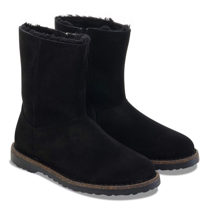 Birkenstock - Uppsala Zip Shearling - Black Suede Leather