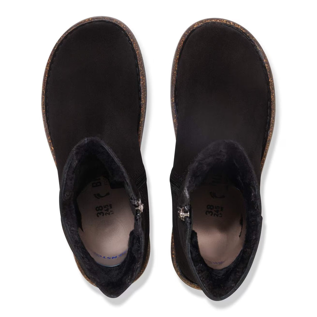 Birkenstock - Uppsala Zip Shearling - Black Suede Leather