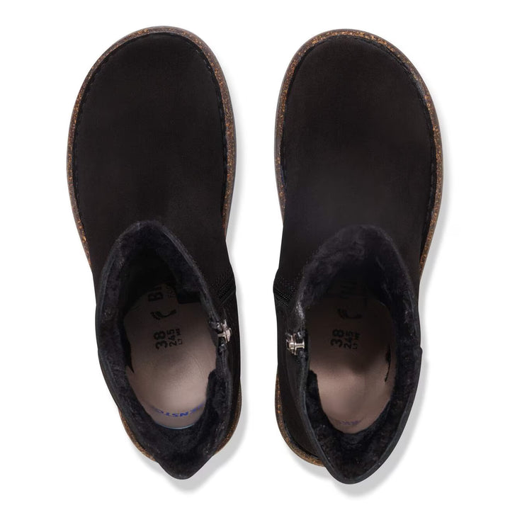 Birkenstock - Uppsala Zip Shearling - Black Suede Leather