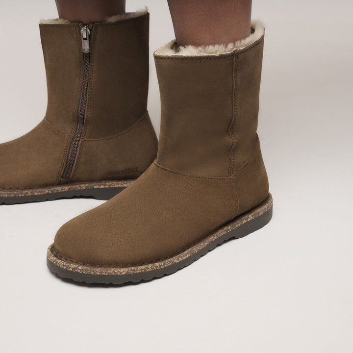 Birkenstock - Uppsala Zip Shearling - Dark Tea Suede Leather