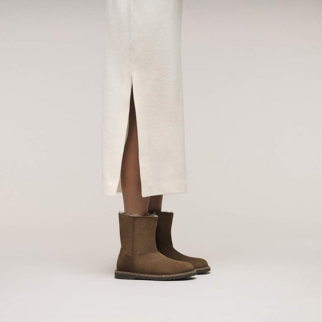 Birkenstock - Uppsala Zip Shearling - Dark Tea Suede Leather