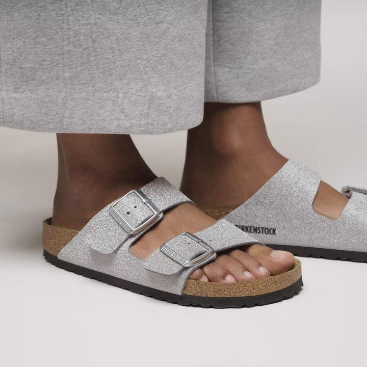 Birkenstock - Arizona - Shiny Glitter Silver Birko-Flor