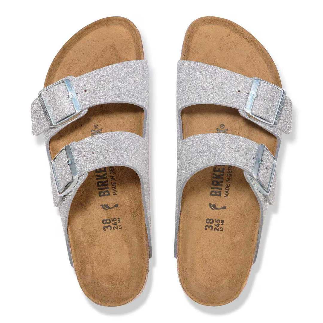 Birkenstock - Arizona - Shiny Glitter Silver Birko-Flor