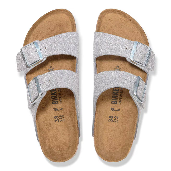 Birkenstock - Arizona - Shiny Glitter Silver Birko-Flor