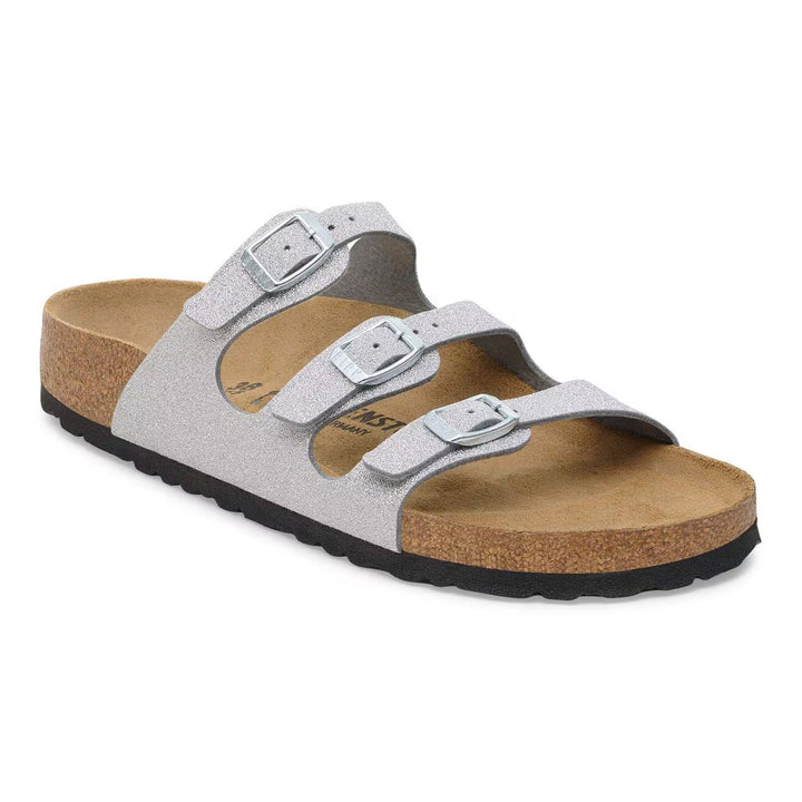 Birkenstock - Florida - Shiny Glitter Silver Birko-Flor