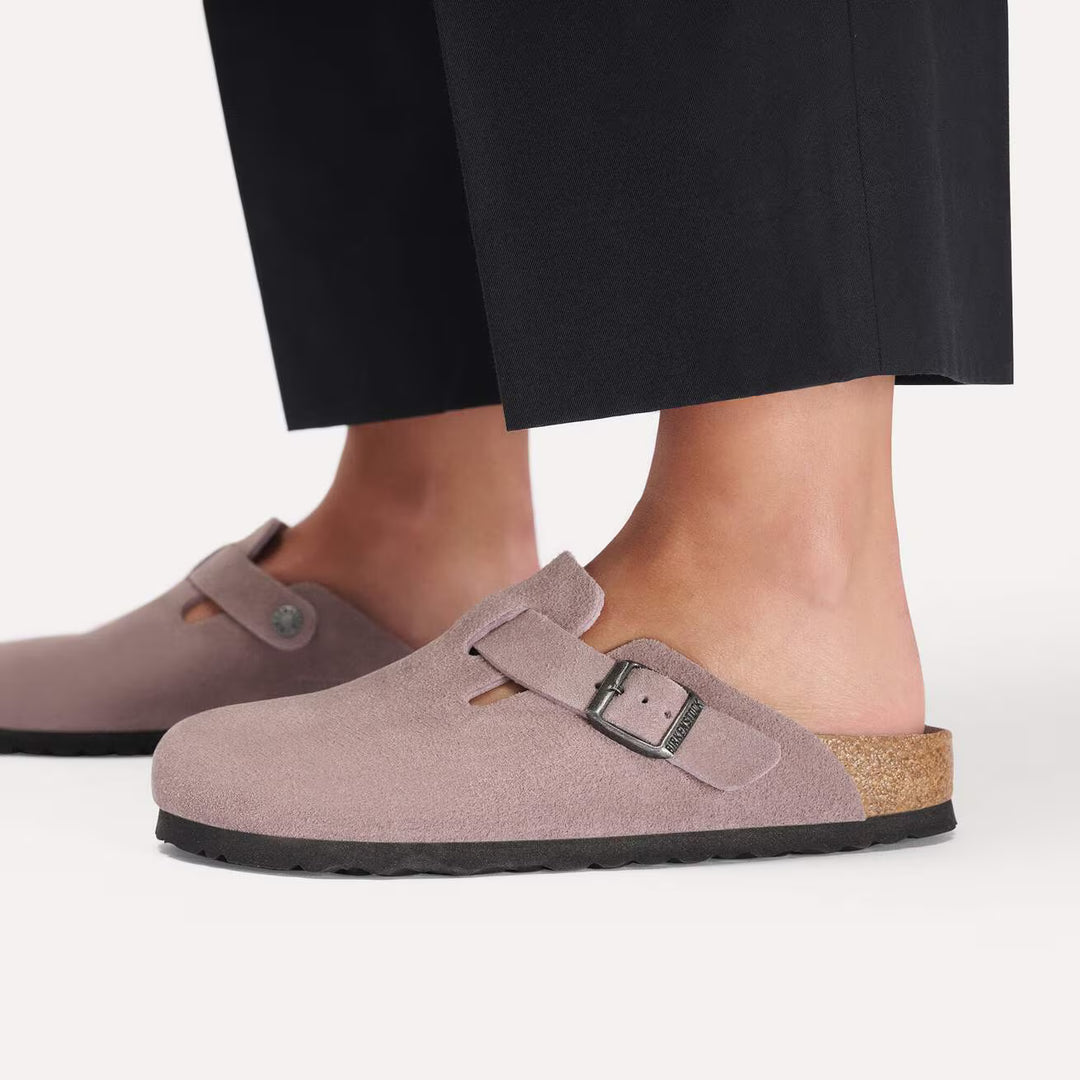 Birkenstock - Boston Soft - Faded Purple Suede Leather
