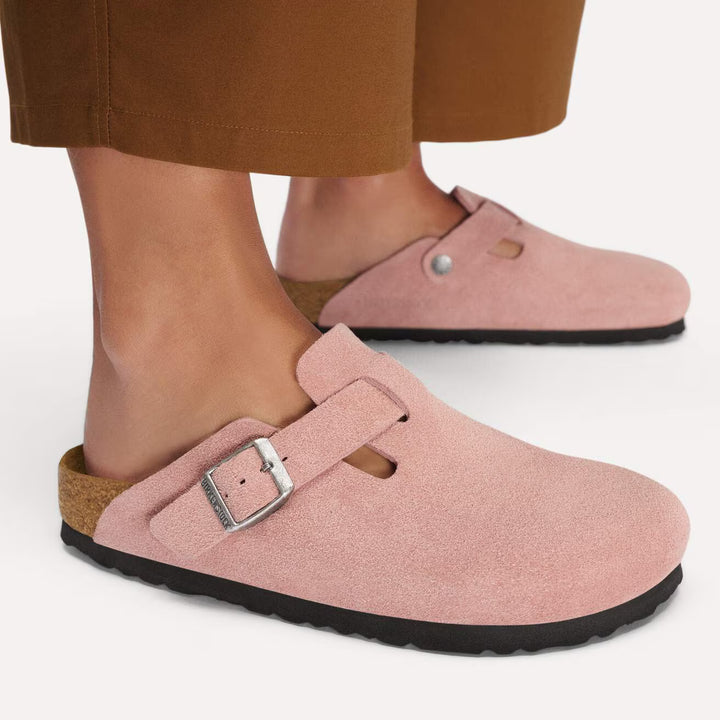 Birkenstock - Boston - Pink Clay Suede Leather