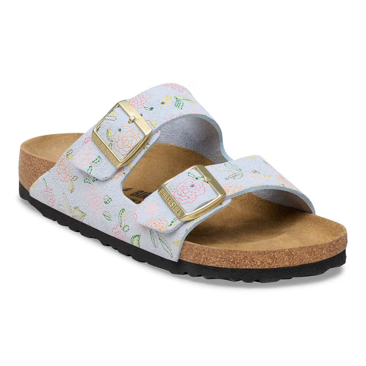 Birkenstock - Arizona - Baby Blue Flower Print Suede