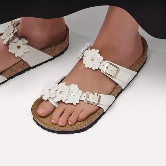 Birkenstock - Mayari - White Flowers Leather