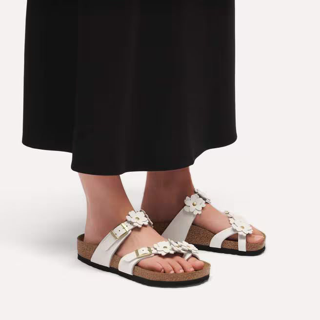 Birkenstock - Mayari - White Flowers Leather