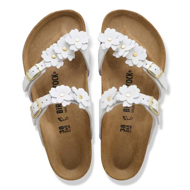 Birkenstock - Mayari - White Flowers Leather