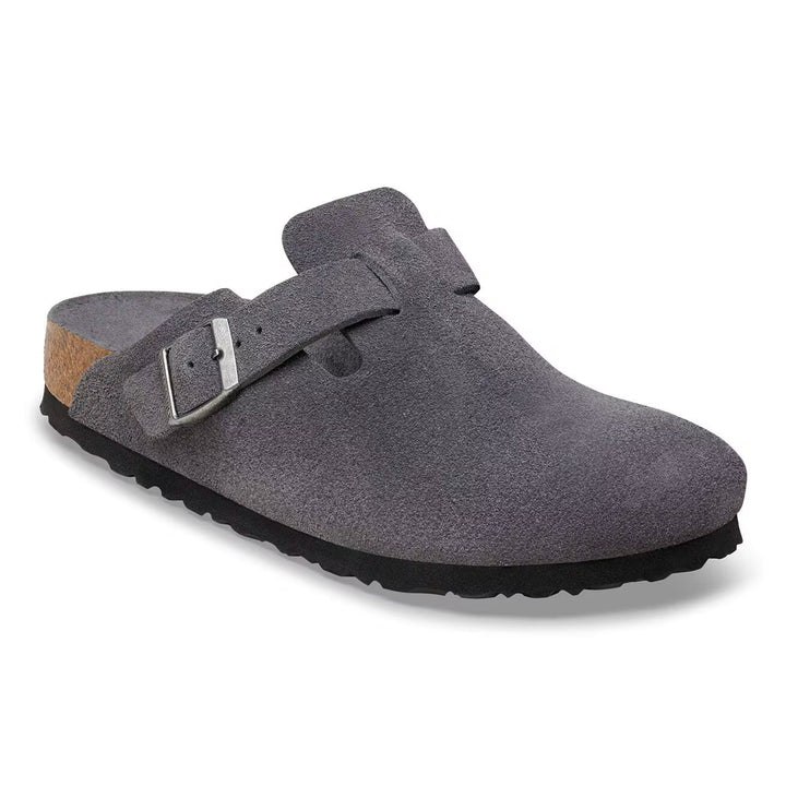 Birkenstock - Boston Soft - Charcoal Suede Leather