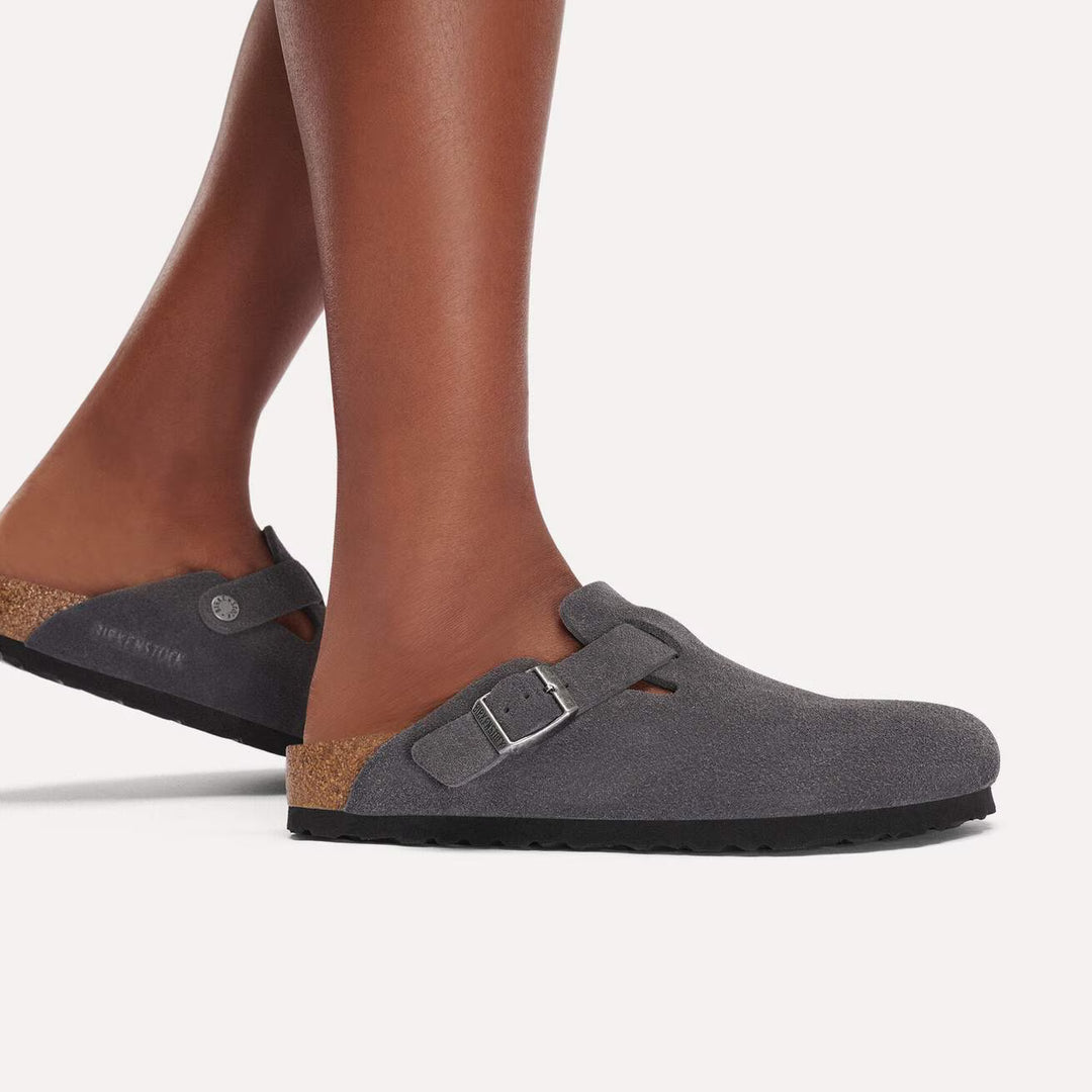 Birkenstock - Boston Soft - Charcoal Suede Leather