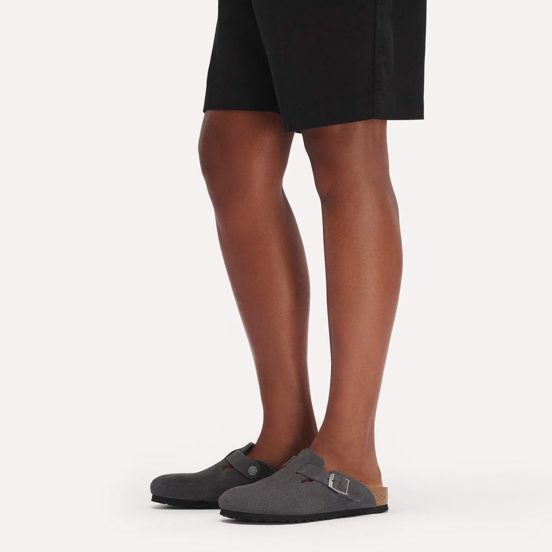 Birkenstock - Boston Soft - Charcoal Suede Leather