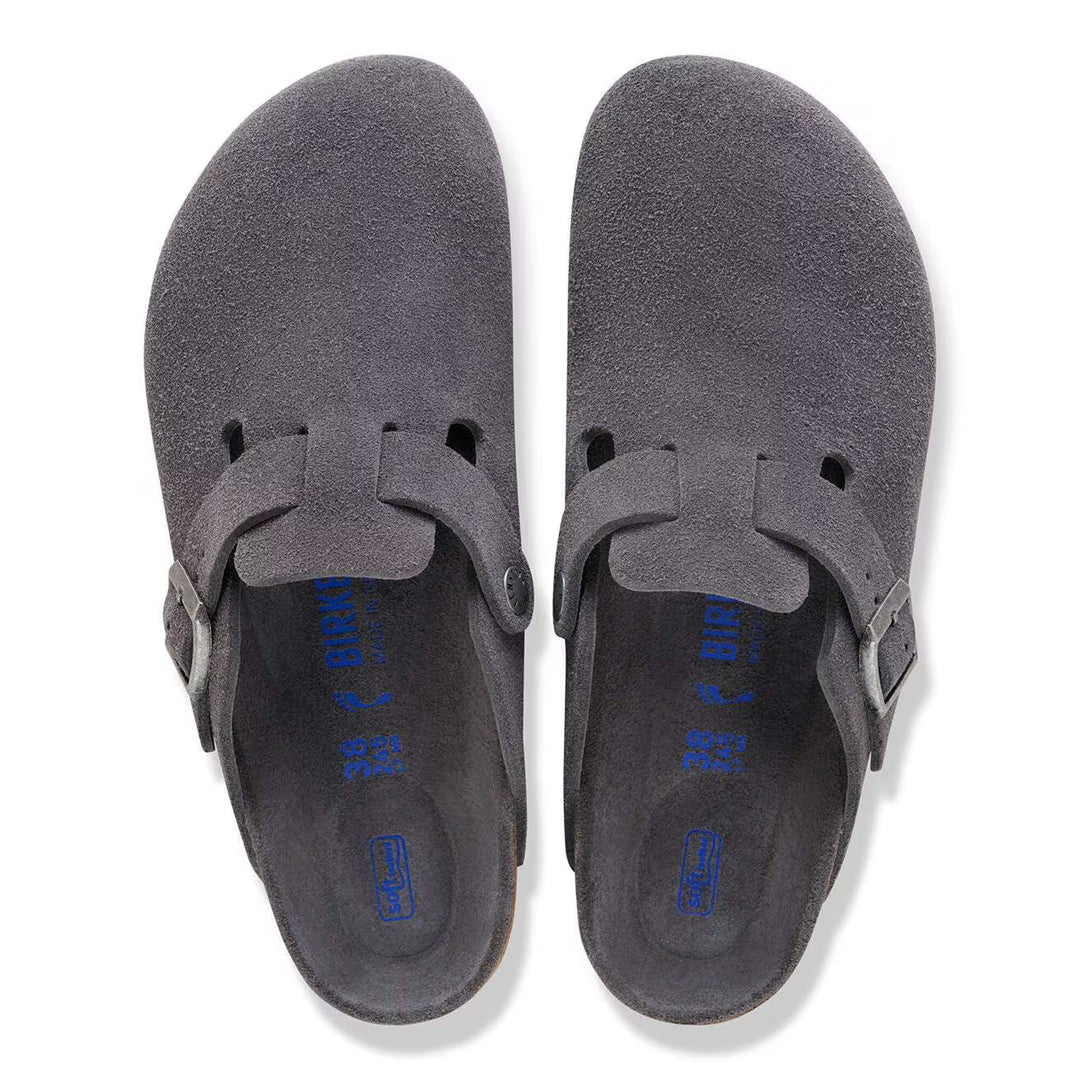Birkenstock - Boston Soft - Charcoal Suede Leather