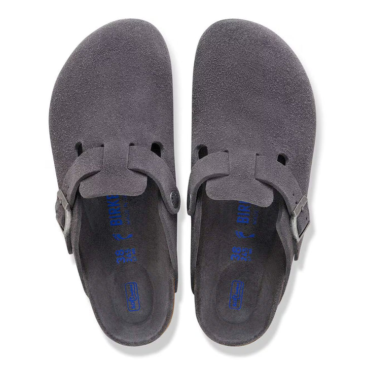 Birkenstock - Boston Soft - Charcoal Suede Leather
