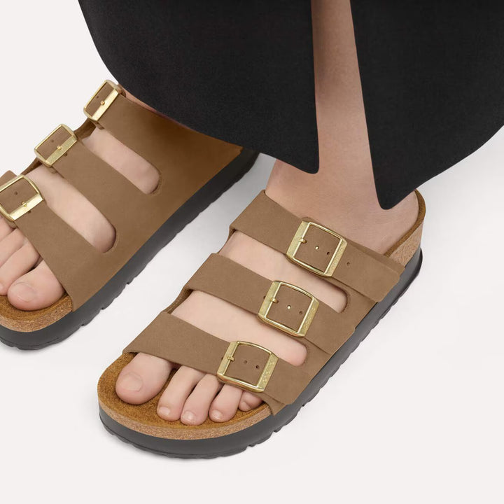 Birkenstock Papillio - Florida Flex Platform - Dark Tea Nubuck